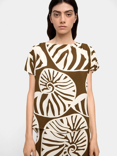 Фото ракурс 1 - Жіноча зелена блузка Parfois артикул 242022 _KK FW2025