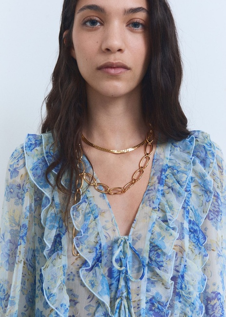 Фото ракурс 4 - Жіноча блакитна блузка Mango артикул 87048648 50 8 season