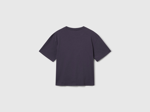 Фото ракурс 2 - Синя футболка Benetton для дівчаток артикул 3I1XC10QD.G 0J8 25A