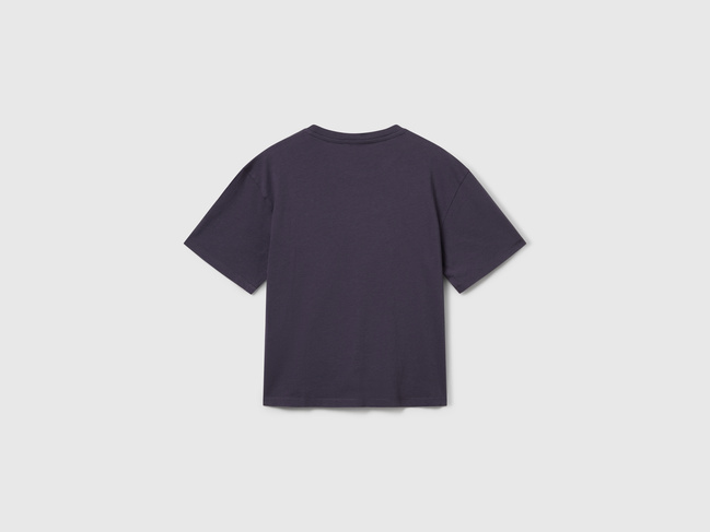 Синя футболка для дівчаток Benetton артикул 3I1XC10QD.G 0J8 25A Фото ракурс 2 - Синя футболка для дівчаток Benetton артикул 3I1XC10QD.G 0J8 25A