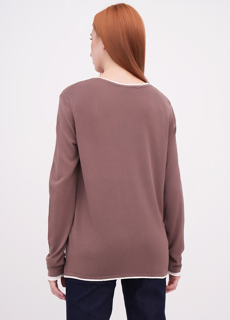 Фото ракурс 2 - Жіночий коричневий джемпер EQUILIBRI артикул W345 024 000 Mocco FW2025