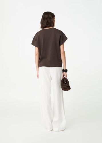 Фото ракурс 2 - Жіноча коричнева футболка Mango артикул 17971283 30 1 season