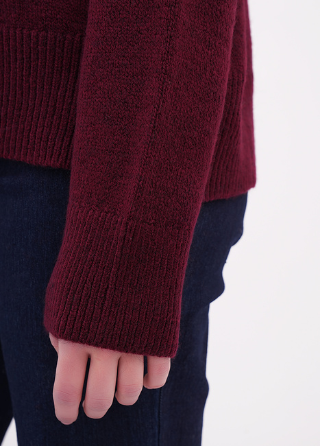 Фото ракурс 4 - Жіночий бордовий светр EQUILIBRI артикул W342 060 000 bordo FW2025