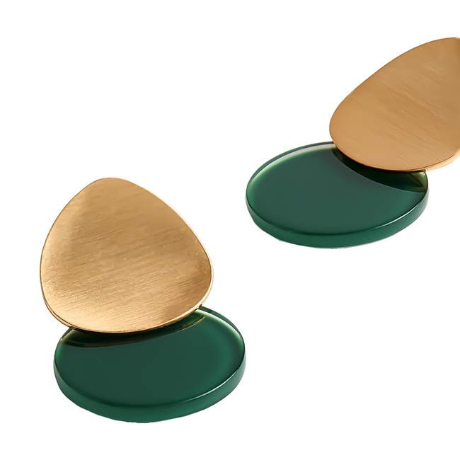 Фото ракурс 2 - Жіночі зелено-золоті сережки Parfois артикул 206296 _OR SS2025