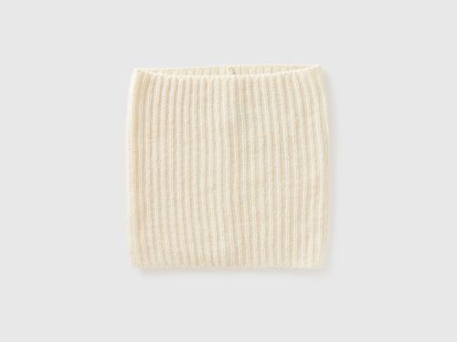 Фото ракурс 2 - Женский белый шарф Benetton артикул 1344DU01M 000 25A