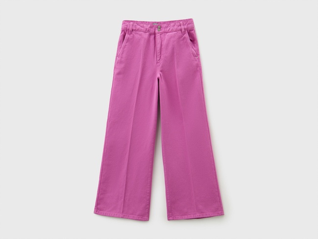 Фото ракурс 3 - Женские розовые брюки Benetton артикул 4DUKDF032 0K9 23P