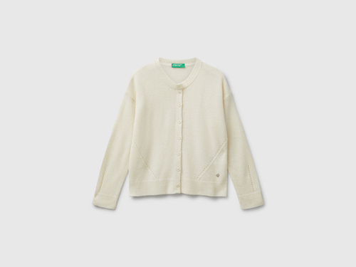 Фото ракурс 1 - Білий светр Benetton для дівчаток артикул 126WC500X.G 000 25A