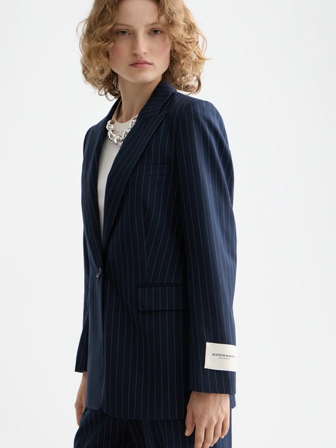 Фото ракурс 4 - Женский синий пиджак SCOTCH & SODA артикул 177615 U965 SS2026