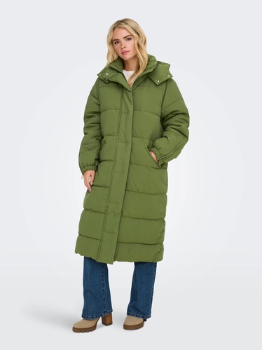 Фото ракурс 1 - Женское хаки пальто Only артикул 15330181 Winter Moss FW2024