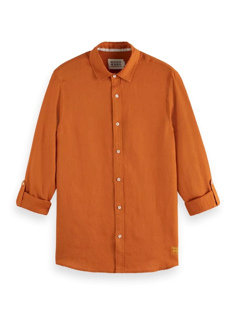 Фото ракурс 4 - Мужская оранжевая рубашка SCOTCH & SODA артикул 181230 610 SS2026