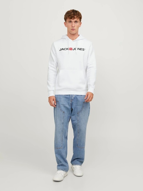 Фото ракурс 4 - Чоловіче білe худі Jack & Jones  артикул 12137054 White FW2024