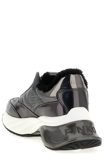 Фото ракурс 3 - Жіночі срібні кросівки Pinko артикул SS0097-T042 KZ7 FW2025