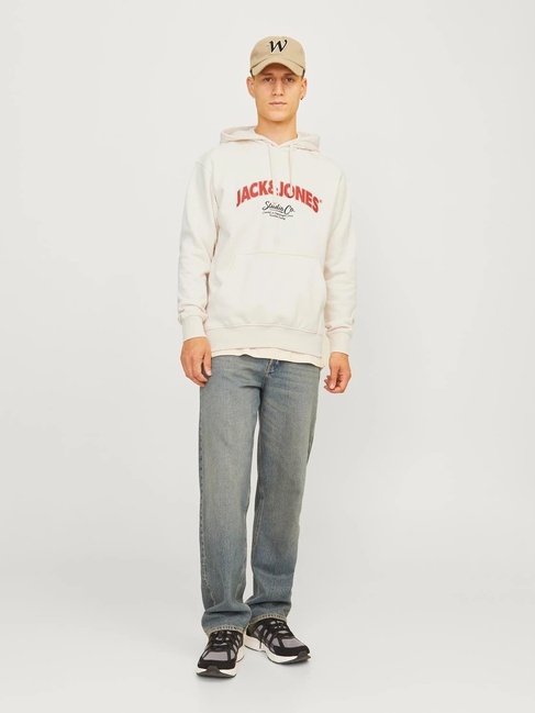 Фото ракурс 4 - Мужское белое худи Jack & Jones  артикул 12262919 antique white FW2024