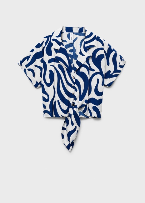 Фото ракурс 3 - Жіноча молочно-синя сорочка Mango артикул 87048646 02 8 season