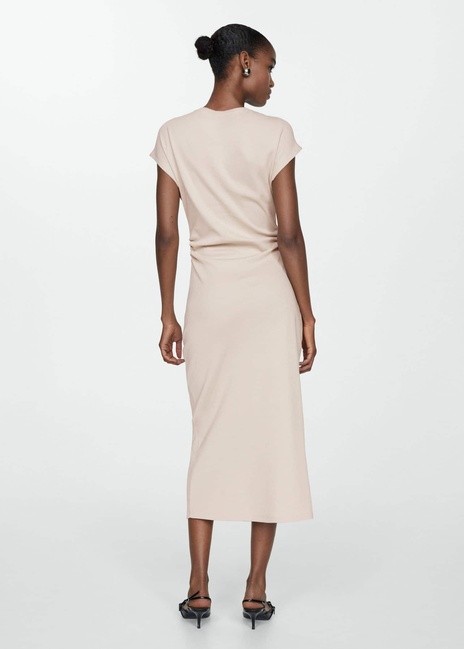 Женское бежевое платье Mango артикул 67057135 07 6 season Фото ракурс 6 - Женское бежевое платье Mango артикул 67057135 07 6 season