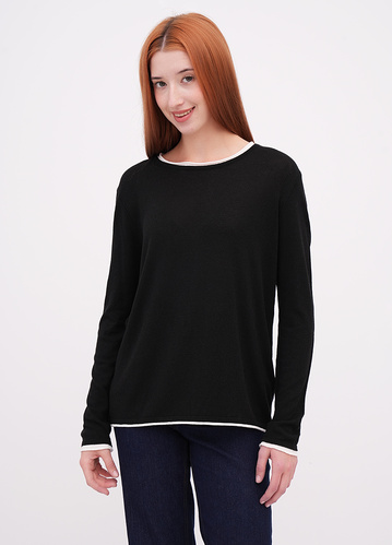 Фото ракурс 1 - Женский черный джемпер EQUILIBRI артикул W345 024 000 Black FW2025