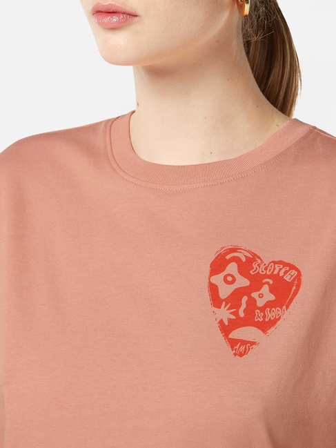 Жіноча рожева футболка SCOTCH & SODA артикул U9A00649T U636 SS2025 Фото ракурс 3 - Жіноча рожева футболка SCOTCH & SODA артикул U9A00649T U636 SS2025