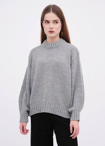 Фото ракурс 1 - Женский серый свитер EQUILIBRI артикул W342 066 000 Grey FW2025