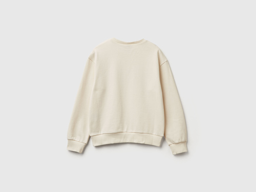 Фото ракурс 2 - Бежевий світшот Benetton для дівчаток артикул 3UNIC10Q6.G 0R2 25A