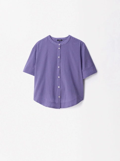 Фото ракурс 3 - Женская фиолетовая рубашка Parfois артикул 219907 _LL FW2024