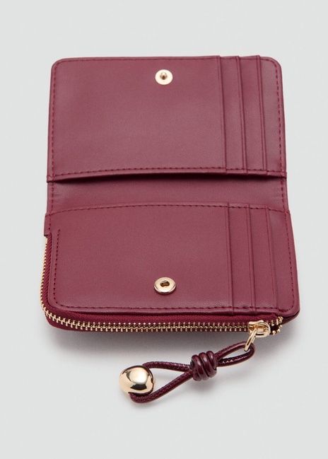 Женский бордовый кошелёк Mango артикул 27081236 78 2 season Фото ракурс 3 - Женский бордовый кошелёк Mango артикул 27081236 78 2 season