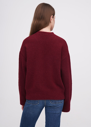 Фото ракурс 2 - Жіночий бордовий светр EQUILIBRI артикул W342 085 000 bordo FW2025