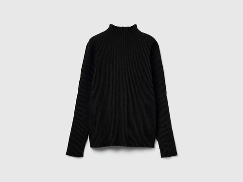 Фото ракурс 2 - Чорна водолазка Benetton для дівчаток артикул 1Y7QC200P.G 100 25A