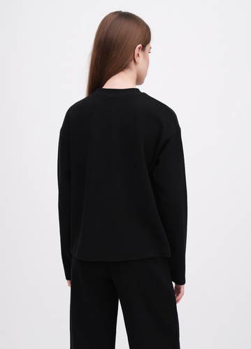 Фото ракурс 2 - Жіночий чорний світшот EQUILIBRI артикул W491 075 100 Black FW2025