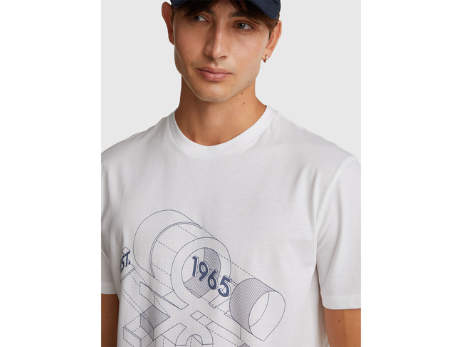 Фото ракурс 3 - Чоловіча біла футболка Benetton артикул 3I1XU1096 931 25A