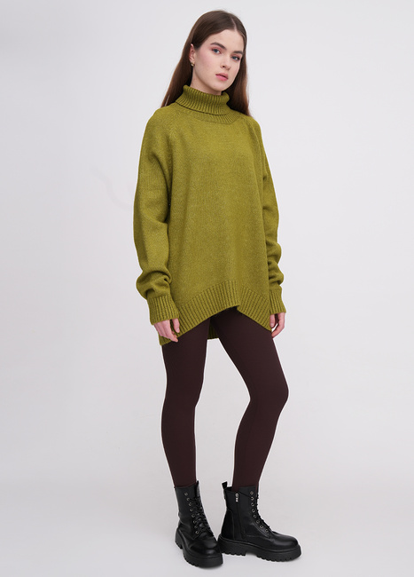 Женский зеленый свитер EQUILIBRI артикул W342 084 001 LIME SS2026 Фото ракурс 3 - Женский зеленый свитер EQUILIBRI артикул W342 084 001 LIME SS2026