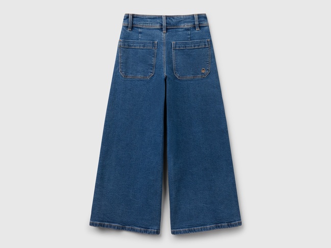 Синие джинсы для девочек Benetton артикул 45ONCE03R.G 901 25A Фото ракурс 2 - Синие джинсы для девочек Benetton артикул 45ONCE03R.G 901 25A