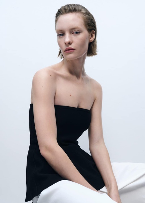 Фото ракурс 3 - Женский черный топ Mango артикул 87076367 99 8 season