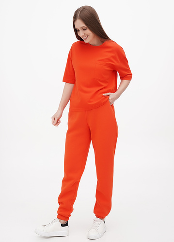 Фото ракурс 1 - Жіночі помаранчеві штани EQUILIBRI артикул OD Jogger Fleece AR Orange FW2024