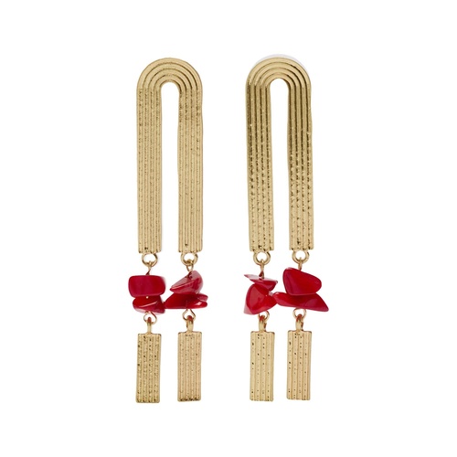 Фото ракурс 1 - Жіночі золото-червоні сережки Parfois артикул 237714 _RD FW2025