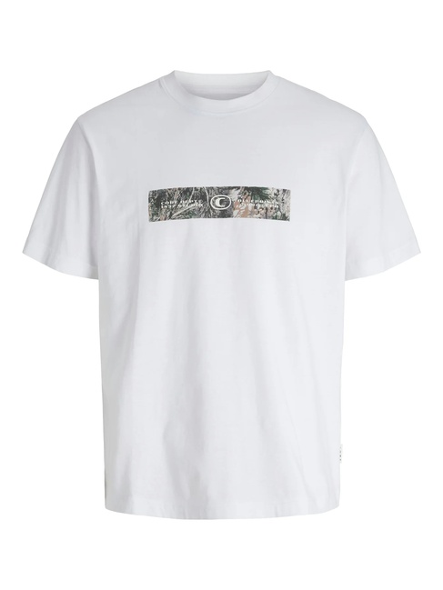 Чоловіча біла футболка Jack & Jones артикул 12283401 bright white FW2025 Фото ракурс 1 - Чоловіча біла футболка Jack & Jones артикул 12283401 bright white FW2025