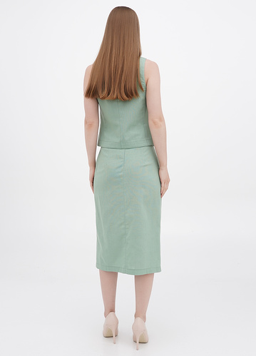 Фото ракурс 2 - Жіноча зелена спiдниця EQUILIBRI артикул SVT Skirt Linen Green SS2023