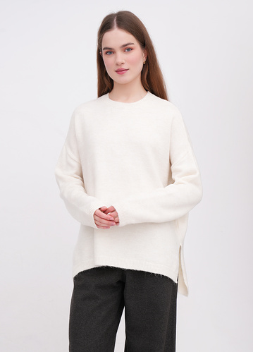 Фото ракурс 1 - Жіночий молочний светр EQUILIBRI артикул W342 082 000 MILK FW2025