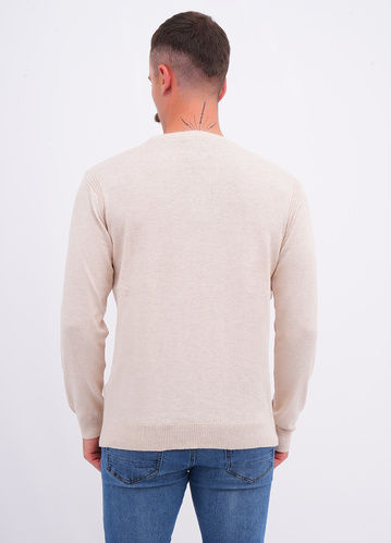 Фото ракурс 2 - Чоловічий молочний джемпер EQUILIBRI артикул M345 002 000 MILK FW2025