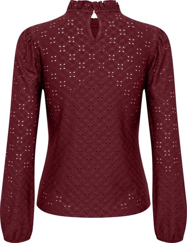 Фото ракурс 2 - Жіноча бордова блузка Only артикул 15311941 Cabernet FW2025