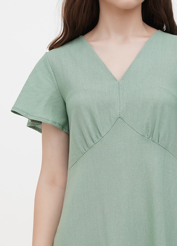 Фото ракурс 2 - Жіноча зелена сукня EQUILIBRI артикул SVT Dress Linen MN Green SS2023