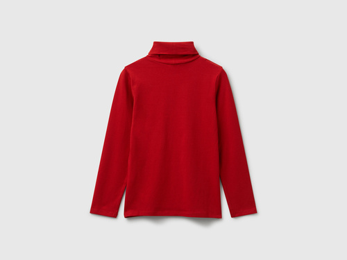 Фото ракурс 2 - Червона водолазка Benetton для дівчаток артикул 3P4ZC202N.G 29M 25A