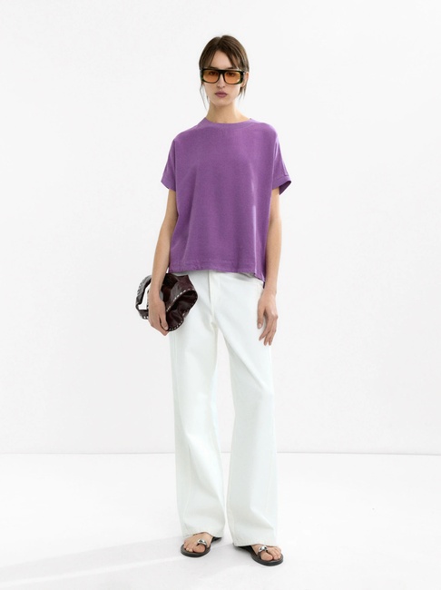 Фото ракурс 1 - Жіноча фіолетова футболка Parfois артикул 232991 _LL FW2025