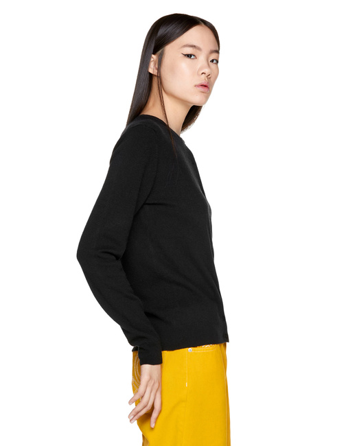 Фото ракурс 6 - Женский черный кардиган Benetton артикул 1002D5485 100 25A