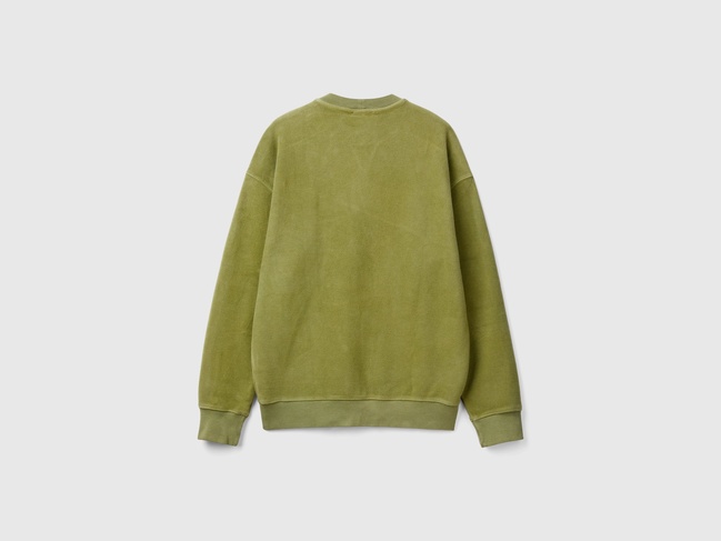 Фото ракурс 3 - Мужской зеленый свитшот Benetton артикул 3NMEU109T 913 24A