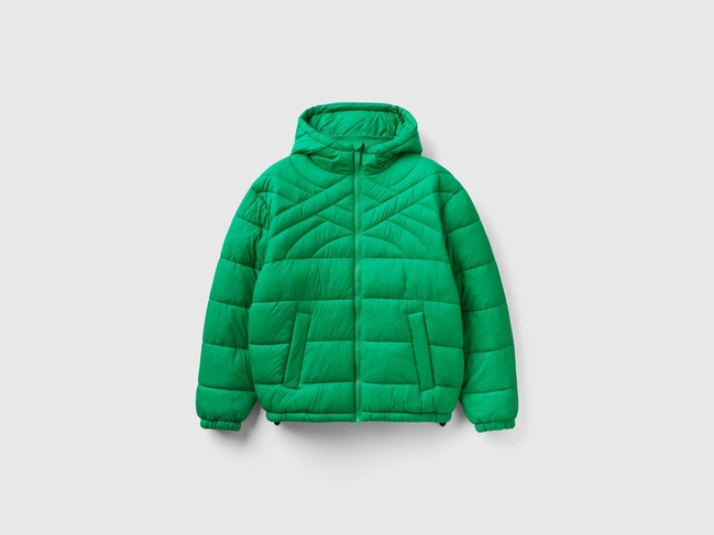 Фото ракурс 1 - Мужская зеленая куртка Benetton артикул 2NIWUN038 108 23A