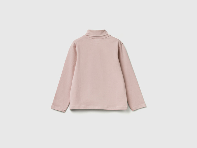 Розовая водолазка для девочек Benetton артикул 3P4ZG200D.P 12U 25A Фото ракурс 2 - Розовая водолазка для девочек Benetton артикул 3P4ZG200D.P 12U 25A