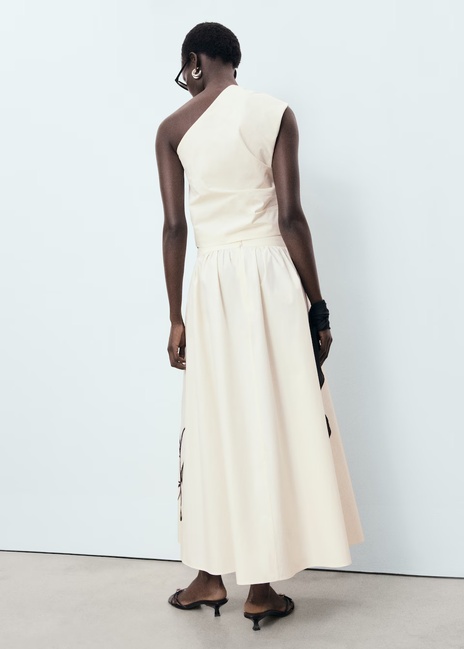 Фото ракурс 2 - Женская молочная юбка Mango артикул 17041174 02 1 season