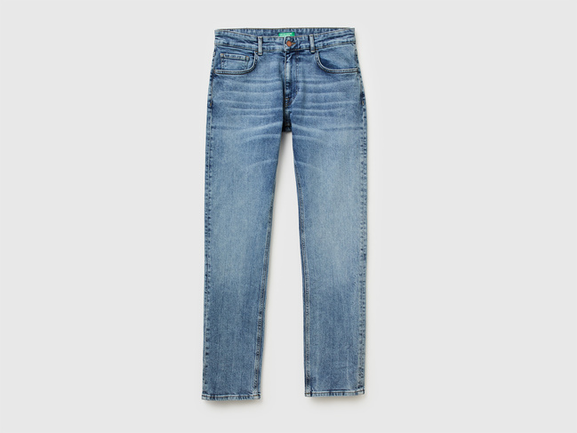 Мужские синие джинсы Benetton артикул 4YN9UE01Y 902 25A Фото ракурс 1 - Мужские синие джинсы Benetton артикул 4YN9UE01Y 902 25A