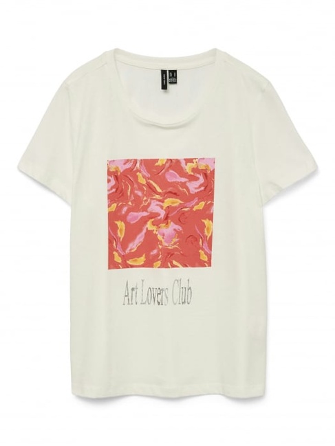 Фото ракурс 1 - Жіноча біла футболка Vero Moda артикул 10332485 snow white FW2025