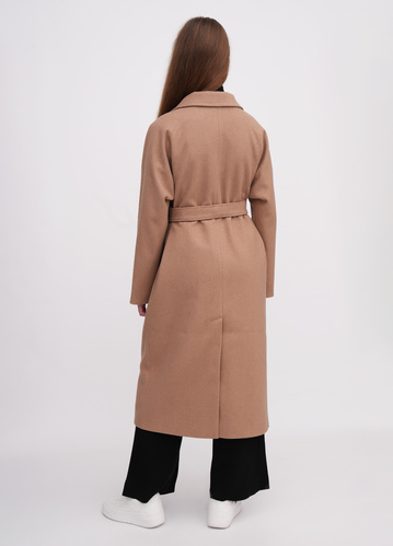 Фото ракурс 2 - Жіноче коричневe пальто EQUILIBRI артикул BW173002 000 CAMEL FW2025